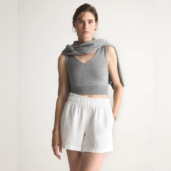 NWT Quince 100% European Linen High Waisted White  Shorts Sz XS - Picture 2 of 12